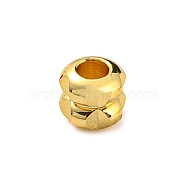 Rack Plating Brass Beads, Lead Free & Cadmium Free, Long-Lasting Plated, Grooved Column, Golden, 4x3.5mm, Hole: 1.8mm(KK-A196-03G)