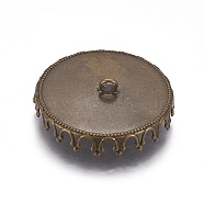 Brass Pendant Bails, For Globe Glass Bubble Cover Pendant Making, Bottle Cap, Antique Bronze, 27x9mm, Hole: 2mm, Inner Diameter: 25mm(KK-WH0031-03C-AB)