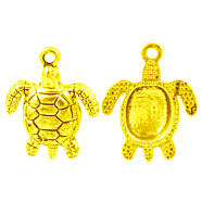 Alloy Pendants, Sea Turtle, Golden, Lead Free and Cadmium Free, 23.5x18x4mm, Hole: 2mm(X-EA9695Y-G)