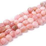 Natural Pink Opal Beads Strands, Tumbled Stone, Nuggets, 7.5~9x7.5~8x3.5~6mm, Hole: 1mm, about 44pcs/strand, 15.16~15.75 inch(38.5~40cm)(G-F706-10B)