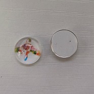 Glass Cabochons, Flat Round, Music Note Pattern, Colorful, 10x4mm, 140pcs/bag(GLAA-WH0025-31A-06)
