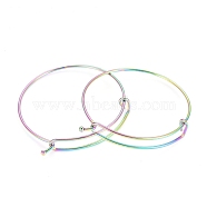 Adjustable Ion Plating(IP) 304 Stainless Steel Expandable Bangle Making, Rainbow Color, 61~62mm(BJEW-L604-09M)