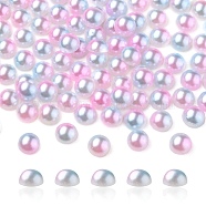 Imitation Pearl Acrylic Cabochons, Dome, Pink, 6x3mm(OACR-YW0001-37A)
