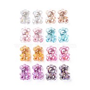 Transparent Acrylic Pendants, AB Color Plated, Bear, Mixed Color, 20x13.5x10.5mm, Hole: 1.4mm, about 400pcs/500g(MACR-S373-113-C)