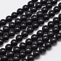 Natural Eyeless Obsidian Beads Strands, Round, 10mm, Hole: 1mm, about 40pcs/strand, 15.35 inch(X-G-K123-06-10mm)