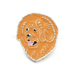 Dog Enamel Pin with Brass Butterfly Clutches, Alloy Badge for Backpack Clothing, Tibetan Mastiff, 25x21x10mm, Pin: 1.1mm(JEWB-A006-03G)