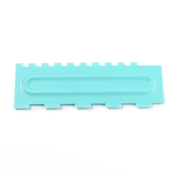 Plastic Baking Edge Dough Scraper and Cutter Pastry Spatulas, for Cake Decoration Baking Tools, Rectangle, Pale Turquoise, 217x72x7mm