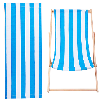 Striped Pattern Canvas Fabric, for Replacement Beach Hanging Chair Decoration Accessories, Royal Blue, 115x43x0.15cm