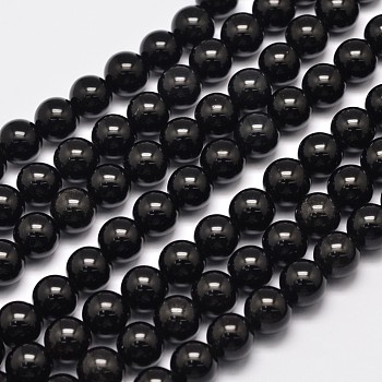 Natural Eyeless Obsidian Beads Strands, Round, 10mm, Hole: 1mm, about 40pcs/strand, 15.35 inch