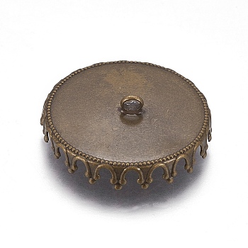 Brass Pendant Bails, For Globe Glass Bubble Cover Pendant Making, Bottle Cap, Antique Bronze, 27x9mm, Hole: 2mm, Inner Diameter: 25mm