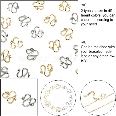 50Pcs 2 Colors 304 Stainless Steel Hook Clasps(STAS-CJ0002-12)-6