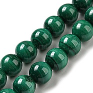 Natural Malachite Beads Strands, Round, 8mm, Hole: 1mm, about 50pcs/strand, 15.7 inch(G-R432-11-8mm)