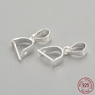 925 Sterling Silver Pendants, Ice Pick & Pinch Bails, with 925 Stamp, Silver, 15mm, Hole: 5mm, Pin: 0.5mm(STER-S002-66)