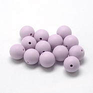 Food Grade Eco-Friendly Silicone Beads, Chewing Beads For Teethers, DIY Nursing Necklaces Making, Round, Lilac, 12mm, Hole: 2mm(X-SIL-R008B-63)