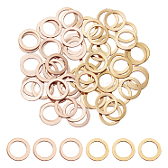60Pcs 2 Colors Vacuum Plating 304 Stainless Steel Linking Rings, Mixed Color, 15x1mm, 30pcs/color(STAS-UN0018-37)