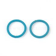 Iron Jump Rings, Open Jump Rings, Sky Blue, 18 Gauge, 10x1mm, Inner Diameter: 8mm(IFIN-F149-B02)
