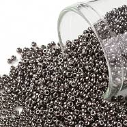 TOHO Round Seed Beads, Japanese Seed Beads, (605) Amethyst Metallic, 15/0, 1.5mm, Hole: 0.7mm, about 3000pcs/10g(X-SEED-TR15-0605)