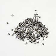 Brass Crimp Beads, Cadmium Free & Lead Free, Tube, Gunmetal, 1.5x1.5mm, Hole: 1mm(E001-B)