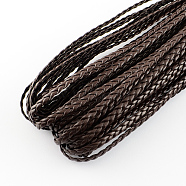 Braided Imitation Leather Cords, Herringbone Bracelet Findings, Coconut Brown, 5x2mm, about 109.36 yards(100m)/bundle(LC-S002-5mm-17)