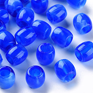 Acrylic European Beads, Imitation Gemstone, Large Hole Beads, Barrel, Blue, 11.5x11mm, Hole: 6mm, about 770pcs/500g(MACR-S375-003-02)