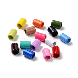 Column Rack Plating Spray Painted Alloy Beads for Jewelry Making, Cadmium Free & Nickel Free & Lead Free, Mixed Color, 6.5x4.5mm, Hole: 3.3mm(PALLOY-F291-01)