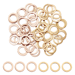 60Pcs 2 Colors Vacuum Plating 304 Stainless Steel Linking Rings, Mixed Color, 15x1mm, 30pcs/color(STAS-UN0018-37)