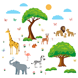 PVC Wall Stickers, for Wall Decoration, Plant & Animal Pattern, 390x770mm, 2 sheets/set(DIY-WH0228-416)