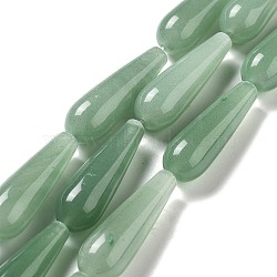 Natural Green Aventurine Beads Strands, Teardrop, 30~30.5x10~10.5mm, Hole: 1.4mm, about 6pcs/strand, 7.13~7.20 inch(18.1~18.3cm)(G-P528-H07-01)