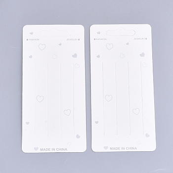 Cardboard Hair Clip Display Cards, Rectangle, Ivory, 14.9x6.9cm