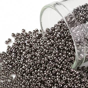 TOHO Round Seed Beads, Japanese Seed Beads, (605) Amethyst Metallic, 15/0, 1.5mm, Hole: 0.7mm, about 3000pcs/10g