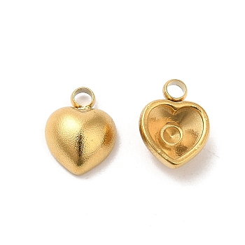 304 Stainless Steel Pendant Rhinestone Settings, Heart, Real 18K Gold Plated, Fit for 1.6mm Rhinestone, 9x7x3.5mm, Hole: 1.8mm