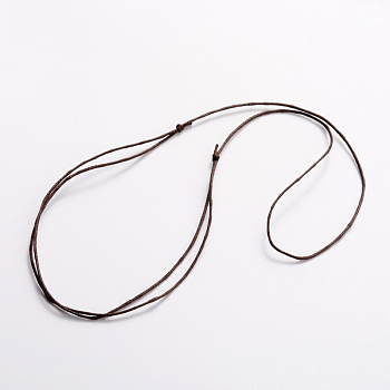 Korea Waxed Cotton Cord Necklace Making, Adjustable, Coconut Brown, 14.5 inch~29 inch(37~74cm)