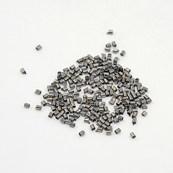Brass Crimp Beads, Cadmium Free & Lead Free, Tube, Gunmetal, 1.5x1.5mm, Hole: 1mm
