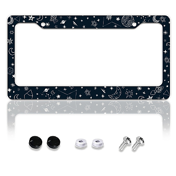 Aluminum Alloy Decoration Frame, for Licence Plate, with Screw & Nut, Rectangle, Moon, 160x310x5mm