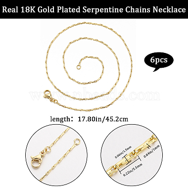 6Pcs Brass Coreana Chain Necklaces Set for Women(NJEW-BBC0001-05)-2