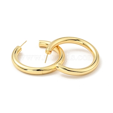 Brass Chunky C-shape Stud Earrings(EJEW-G297-03A-G)-2