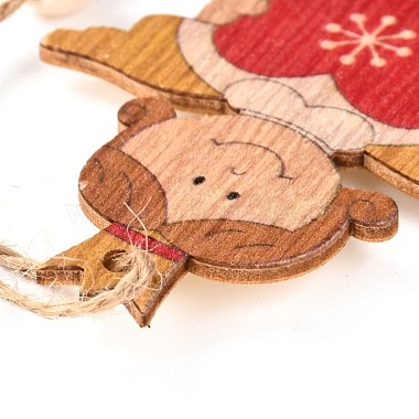 Christmas Theme Wood Big Pendant Decorations(HJEW-F011-02)-4