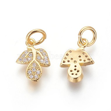 Brass Micro Pave Cubic Zirconia Charms(ZIRC-J021-12G-RS)-2
