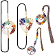 BENECREAT 4Pcs 4 Style Chakra Gemstone Bead Dangling Bookmarks(AJEW-BC0003-22)-1