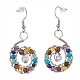 Natural & Synthetic Mixed Gemstone Braided Vortex Dangle Earrings(X-EJEW-JE04906-02)-2