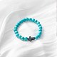 Round Synthetic Turquoise Beaded Stretch Bracelets(SA8738-2)-1