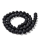 Grade A Round Frosted Natural Black Agate Beads Strands(X-G447-4)-2