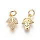 Brass Micro Pave Cubic Zirconia Charms(ZIRC-J021-12G-RS)-2