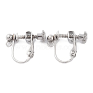 316 Stainless Steel Clip-on Earring Findings, Stainless Steel Color, 16x13x5mm, Hole: 1.5mm(STAS-K274-09P)