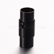 304 Stainless Steel Locking Tube Magnetic Clasps, Column, Gunmetal, 17x7mm, Hole: 5mm(STAS-G140-79-5mm)