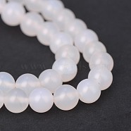 Natural White Agate Round Beads Strands, 6mm, Hole: 1mm, about 62pcs/strand, 15.1 inch(G-N0151-10-6mm)