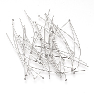 304 Stainless Steel Ball Head pins, Stainless Steel Color, 30x0.7mm, 21 Gauge, Head: 2mm(STAS-Q218-02B)