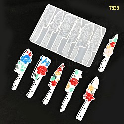 Knife Shape Food Grade Silicone Display Decoration Molds, Resin Casting Molds, For UV Resin, Epoxy Resin Craft Making for Halloween, White, 125x188x7mm(SIMO-PW0006-053A)