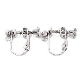 316 Stainless Steel Clip-on Earring Findings, Stainless Steel Color, 16x13x5mm, Hole: 1.5mm