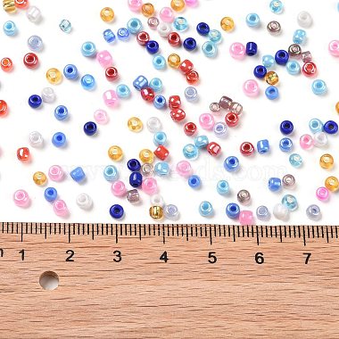 Opaque & Transparent Inside Colours Glass Seed Beads(SEED-A030-10C)-3